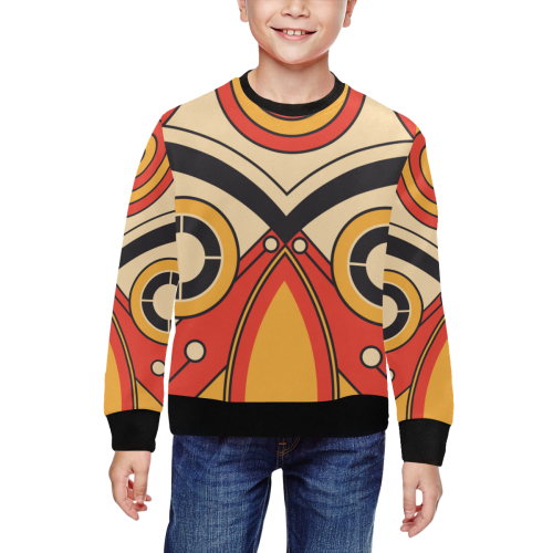 Geo Aztec Bull Tribal All Over Print Crewneck Sweatshirt for Kids (Model H29)