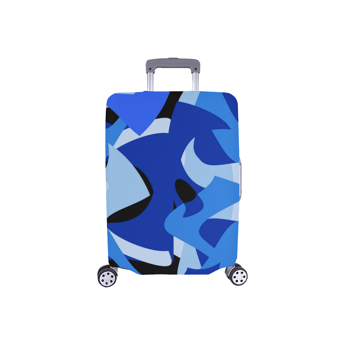 Camouflage Abstract Blue and Black Luggage Cover/Small 18"-21"