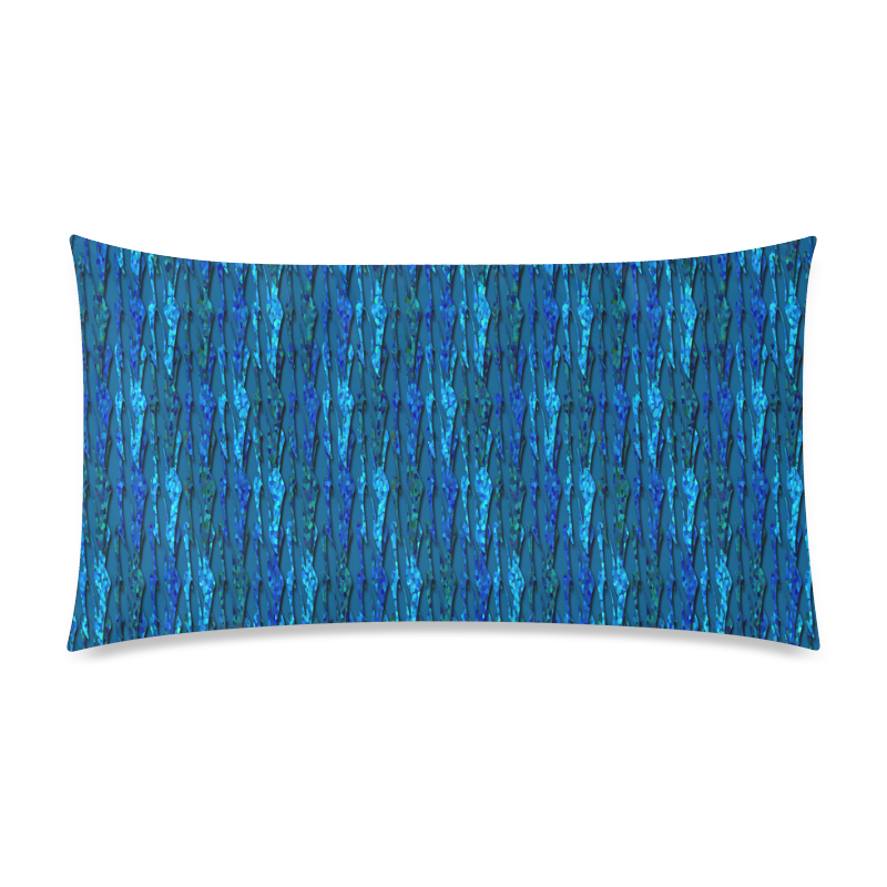 Abstract Scales of Blue Strands Rectangle Pillow Case 20"x36"(Twin Sides)