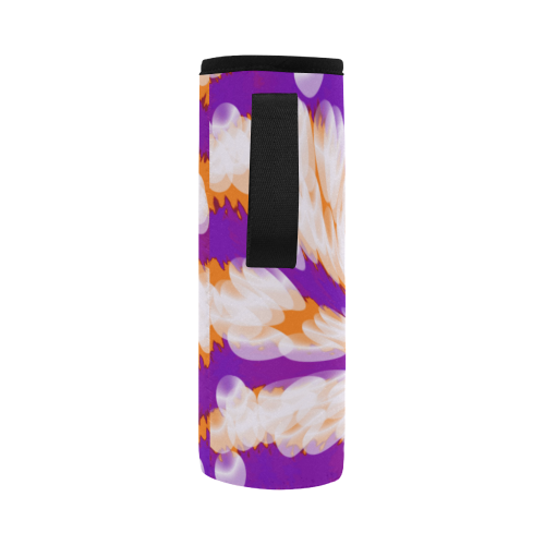 Purple Orange Tie Dye Swirl Abstract Neoprene Water Bottle Pouch/Large
