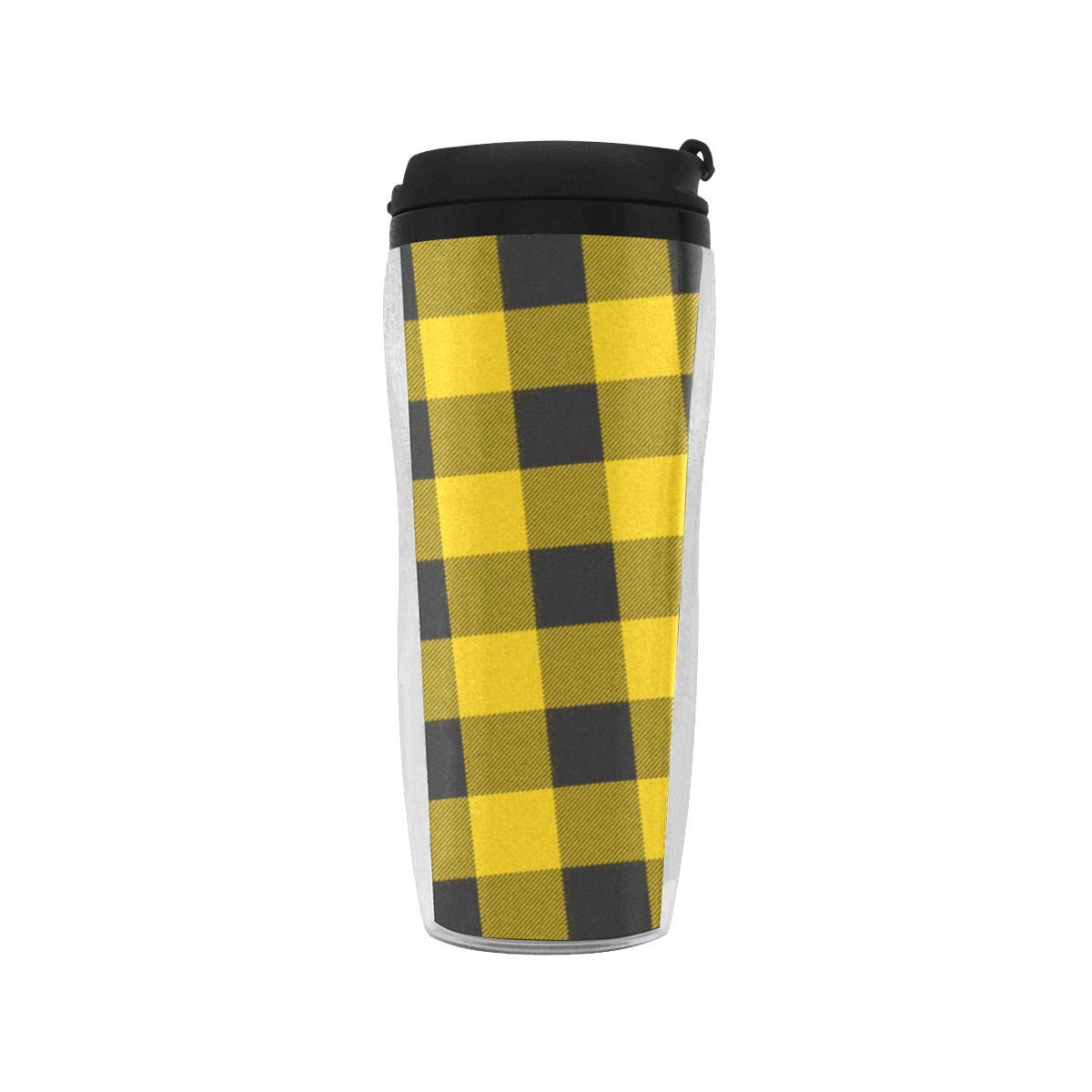 yellow  black plaid Reusable Coffee Cup (11.8oz)