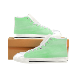 Mint Watercolor High Top Canvas Shoes for Kid (Model 017)