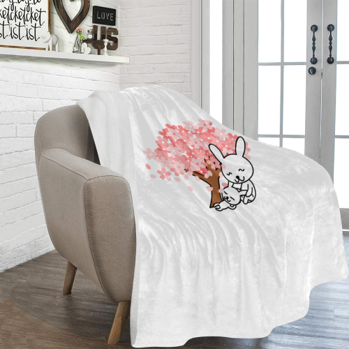 Rabbits (White) Ultra-Soft Micro Fleece Blanket 54''x70''