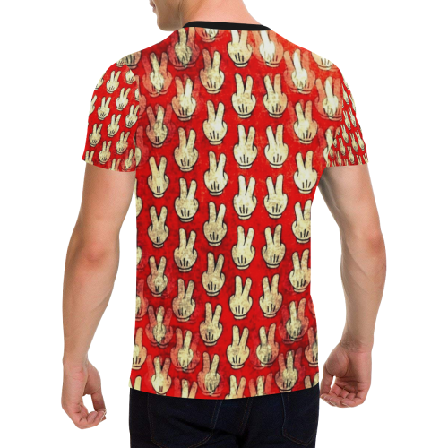 Hands Pattern by K.Merske Men's All Over Print T-Shirt with Chest Pocket (Model T56)