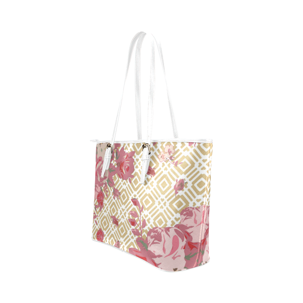 Eden's Floral Leather Tote Bag/Small (Model 1651)