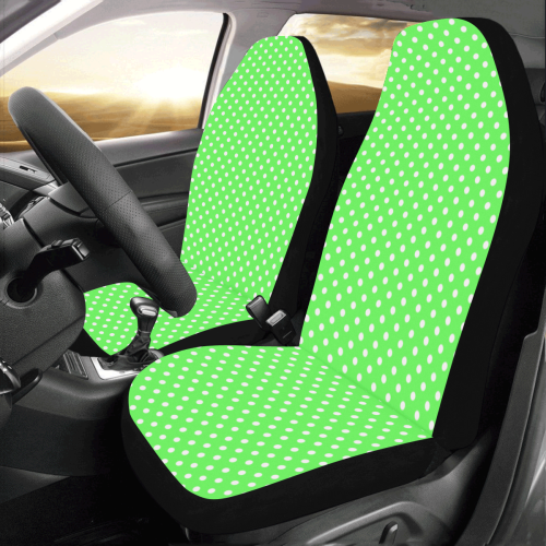 Eucalyptus green polka dots Car Seat Covers (Set of 2)