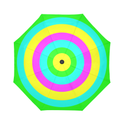 Bright Neon Circles Auto-Foldable Umbrella (Model U04)