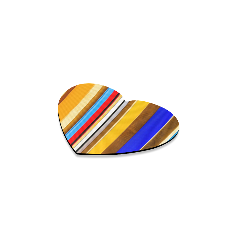 Colorful abstract pattern stripe art Heart Coaster