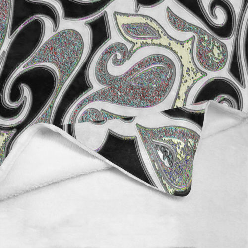 retro abstract swirl in black and white Ultra-Soft Micro Fleece Blanket 60"x80"