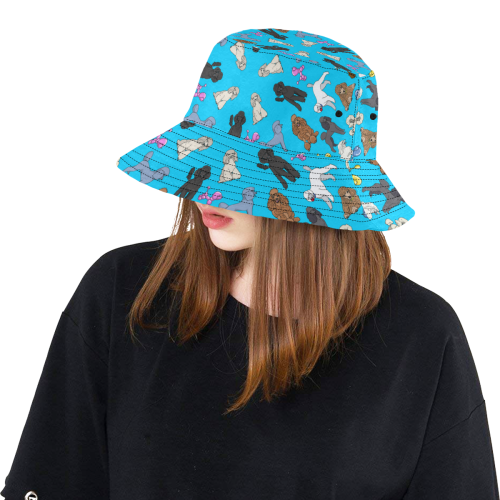 poodles~ sky blue All Over Print Bucket Hat