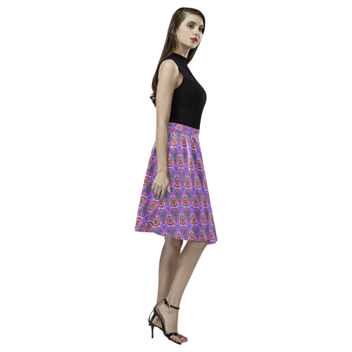 Purple Doodles - Hidden Smiles Melete Pleated Midi Skirt (Model D15)