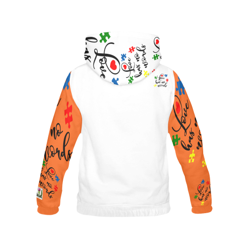 Fairlings Delight's Autism- Love has no words Men's Hoodie 53086Gg6 All Over Print Hoodie for Men (USA Size) (Model H13)