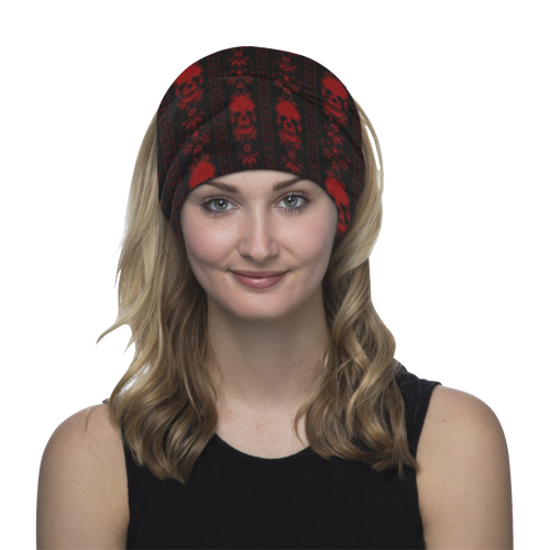 Black & Red Skull Stripes Multifunctional Headwear