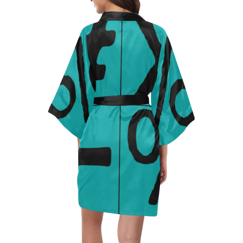 NUMBERS Collection Symbols Teal Kimono Robe