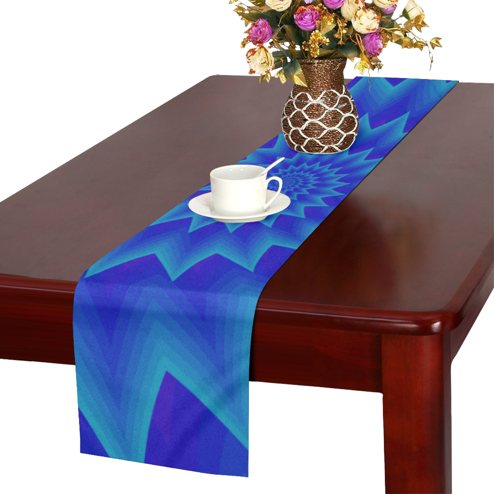 Royal blue vortex Table Runner 16x72 inch