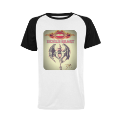 Devil's heart Men's Raglan T-shirt Big Size (USA Size) (Model T11)