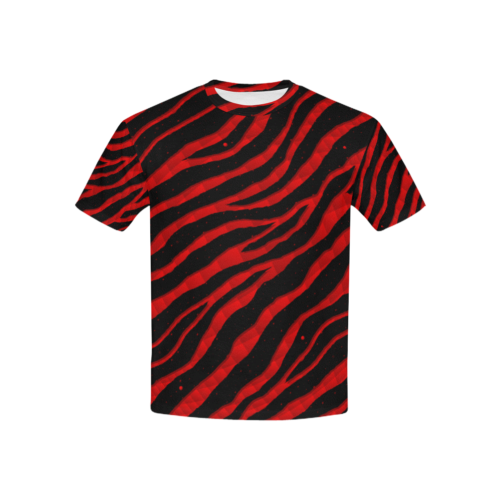 Ripped SpaceTime Stripes - Red Kids' All Over Print T-shirt (USA Size) (Model T40)