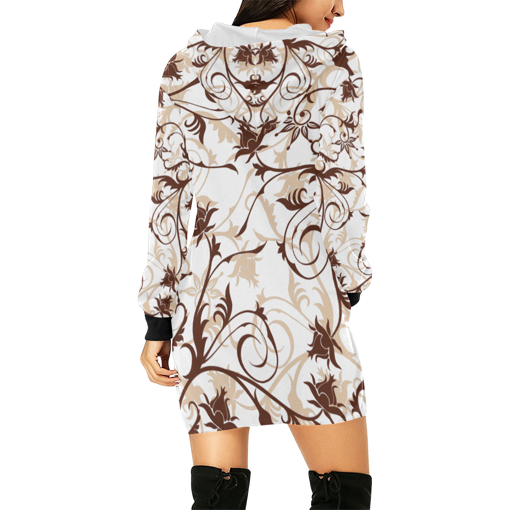 plants and flowers All Over Print Hoodie Mini Dress (Model H27)