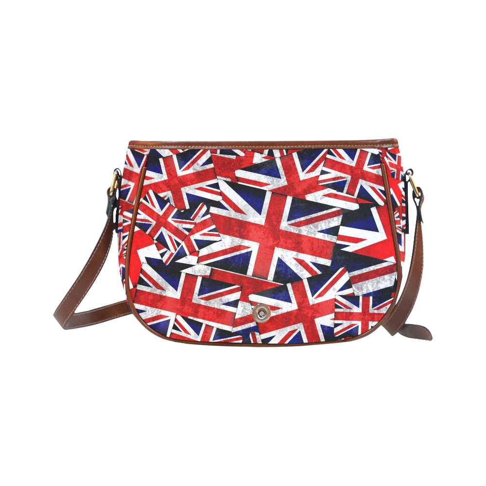 Union Jack British UK Flag Saddle Bag/Small (Model 1649) Full Customization