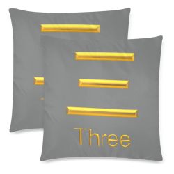 S3-Golden  Asian Symbol for Three Custom Zippered Pillow Cases 18"x 18" (Twin Sides) (Set of 2)