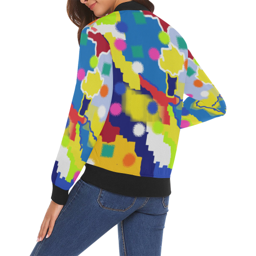 CONFETTI NIGHTS 4 All Over Print Bomber Jacket for Women (Model H19)