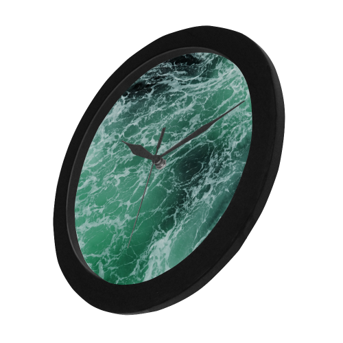 Green Ocean Wave Circular Plastic Wall clock