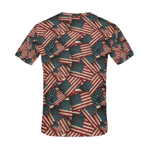 Patriotic USA American Flag Art All Over Print T-Shirt for Men (USA Size) (Model T40)