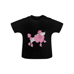 Pretty Pink Poodle Black Baby Classic T-Shirt (Model T30)