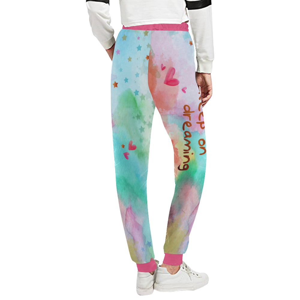 KEEP ON DREAMING - rainbow Unisex All Over Print Sweatpants (Model L11)