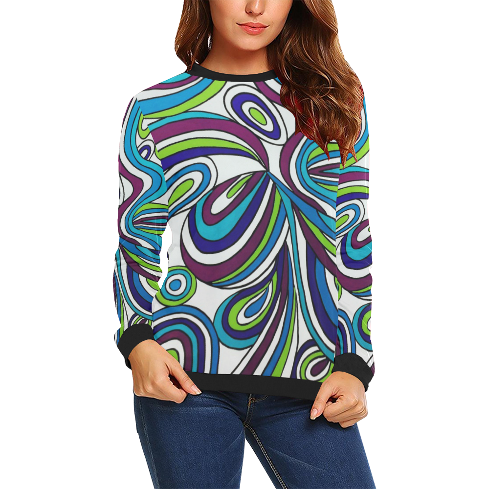Lucky Charm All Over Print Crewneck Sweatshirt for Women (Model H18)