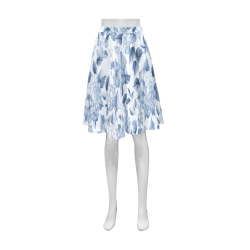 Blue and White Floral Pattern Athena Women's Short Skirt (Model D15)