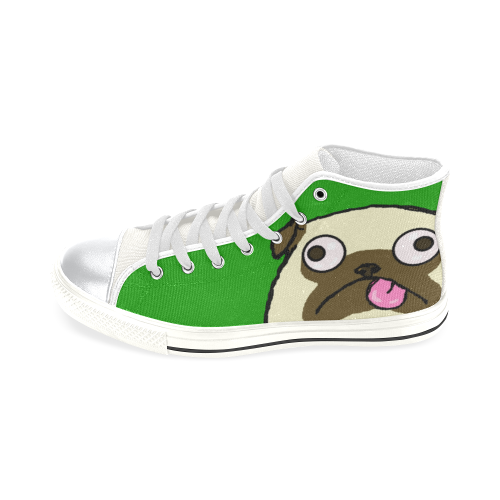Pug Thoughts High Top Canvas Shoes for Kid (Model 017)