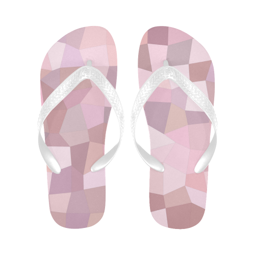 Pastel Pink Mosaic Flip Flops for Men/Women (Model 040)
