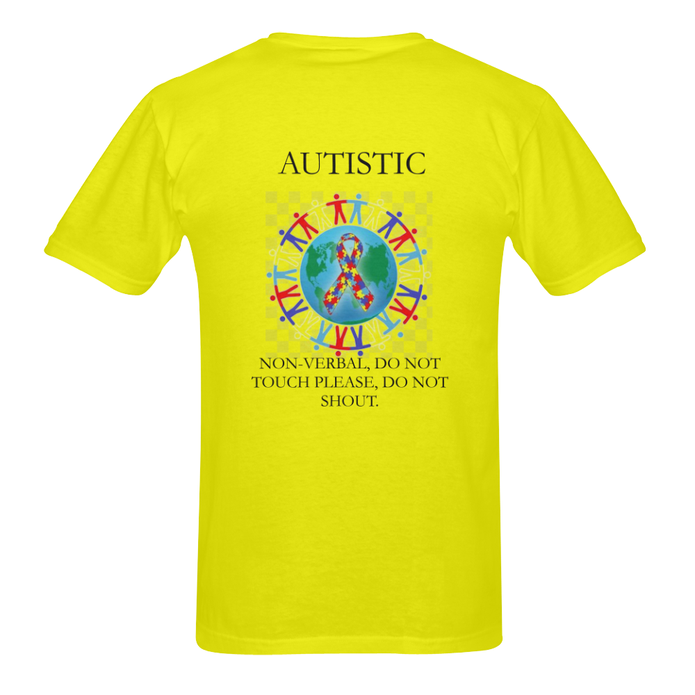 Autism non verbal Men's T-Shirt in USA Size (Two Sides Printing)