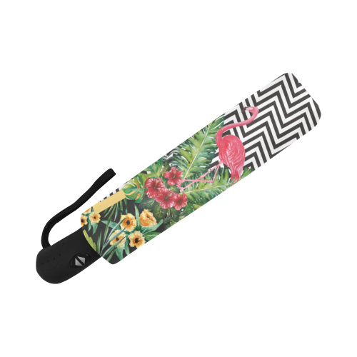 Amazing Flamingo Chevron Auto-Foldable Umbrella (Model U04)