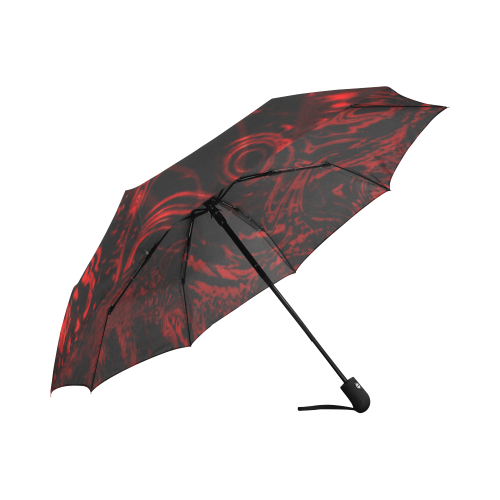 Black and red swirl Auto-Foldable Umbrella (Model U04)