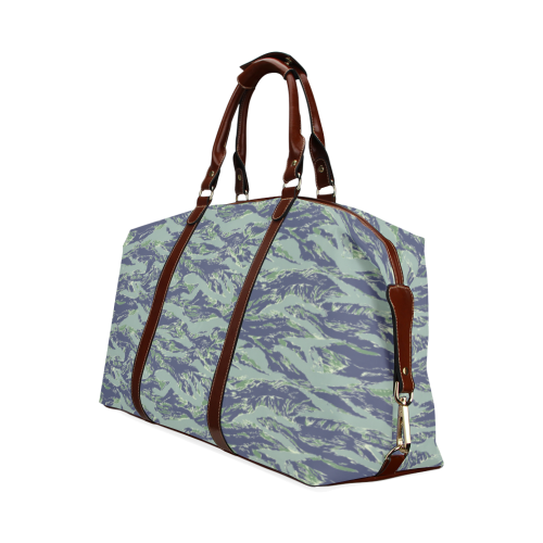 Jungle Tiger Stripe Green Camouflage Classic Travel Bag (Model 1643) Remake
