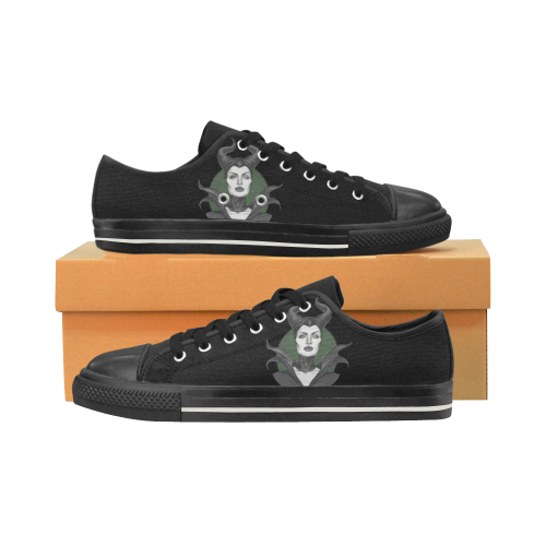 Maleficent Low Top Canvas Shoes for Kid (Model 018)