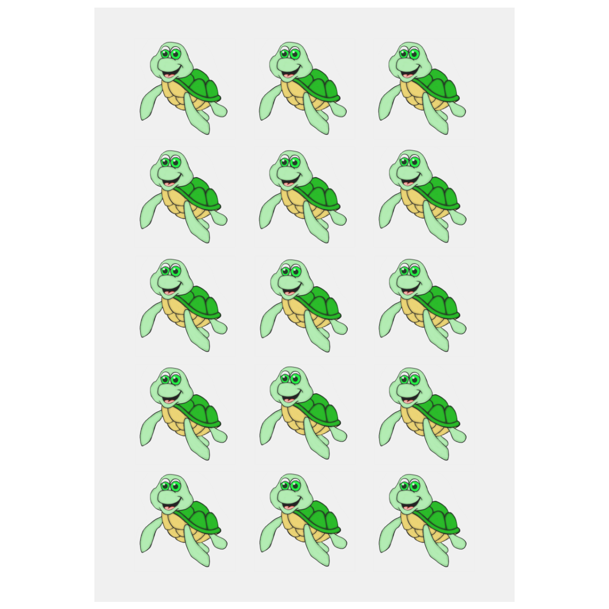 Smiling Turtle Personalized Temporary Tattoo (15 Pieces)
