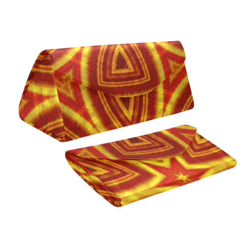 red and gold kaleidoscope Custom Foldable Glasses Case