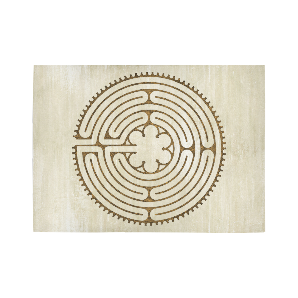 Sacred Geometry Symbol - Chartres Labyrinth 2 Area Rug7'x5'