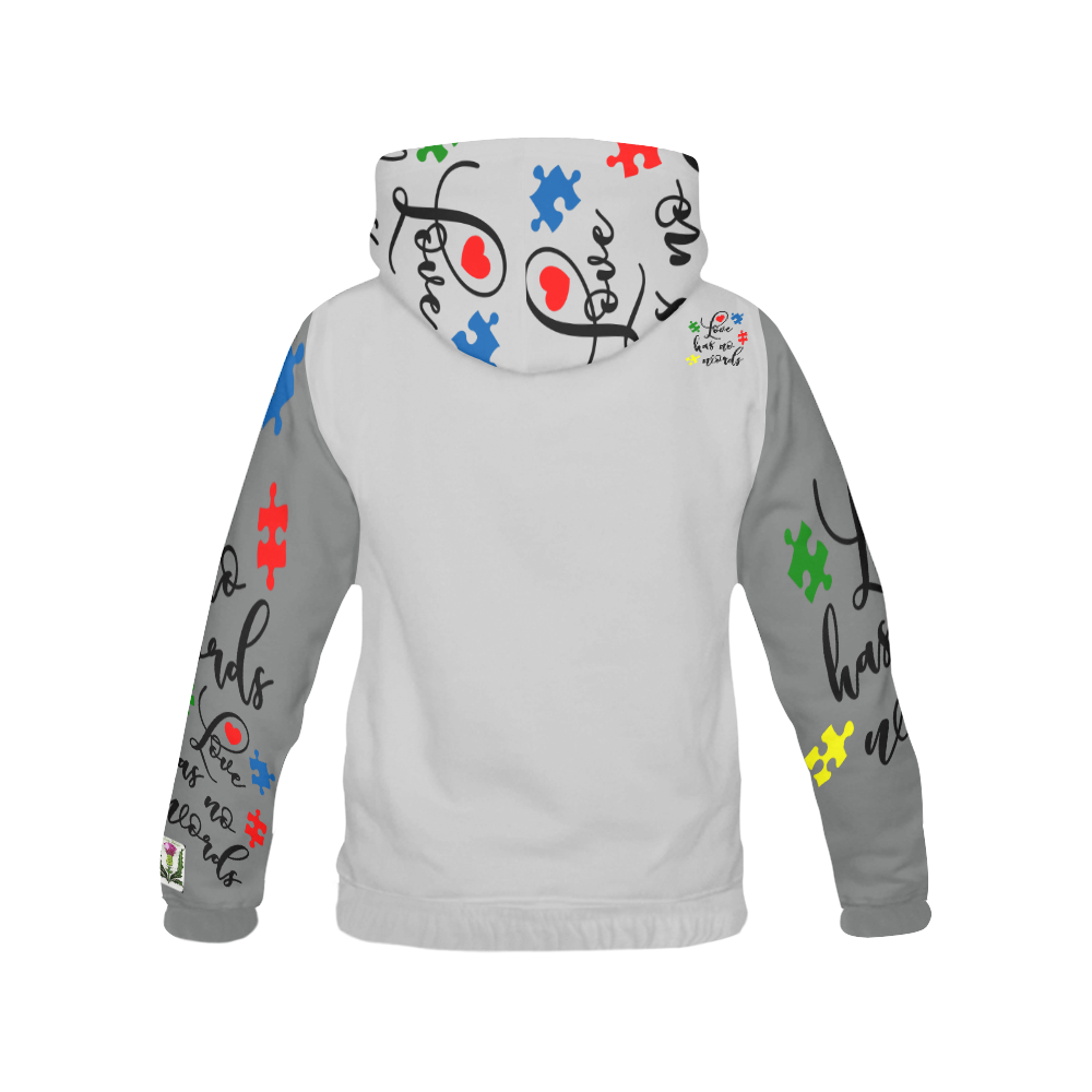 Fairlings Delight's Autism- Love has no words Men's Hoodie 53086Ff All Over Print Hoodie for Men (USA Size) (Model H13)