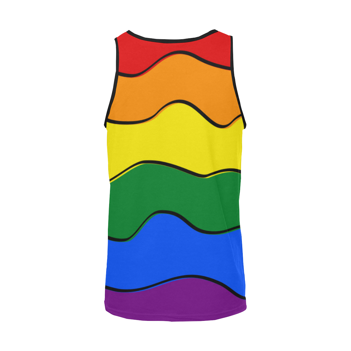 Gay Pride - Rainbow Flag Waves Stripes 1 Men's All Over Print Tank Top (Model T57)