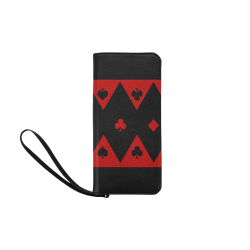 Black Red Play Card Shapes Women's Clutch Purse (Model 1637)