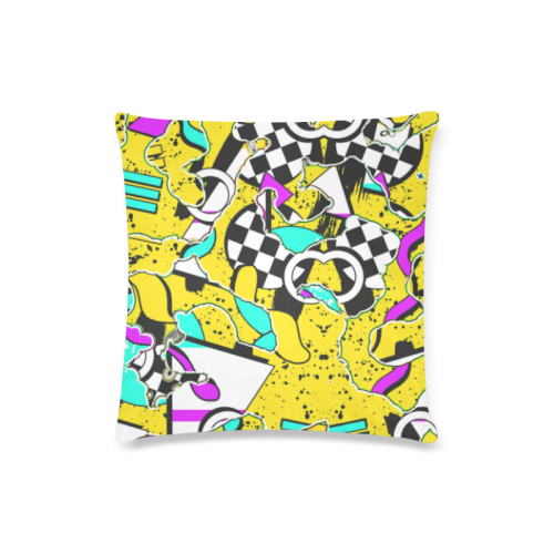 Shapes on a yellow background Custom Zippered Pillow Case 16"x16"(Twin Sides)