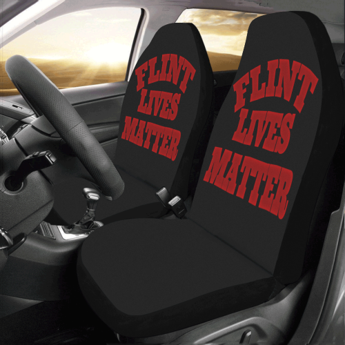 Black Red Flint Lives Matter Car Seat Covers (Set of 2)