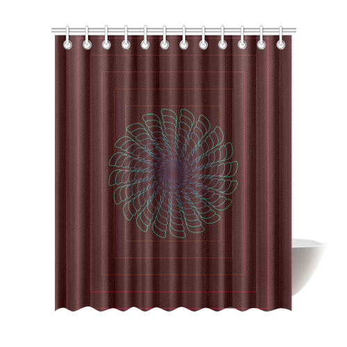 Tirquise flower on chocholate brown Shower Curtain 72"x84"