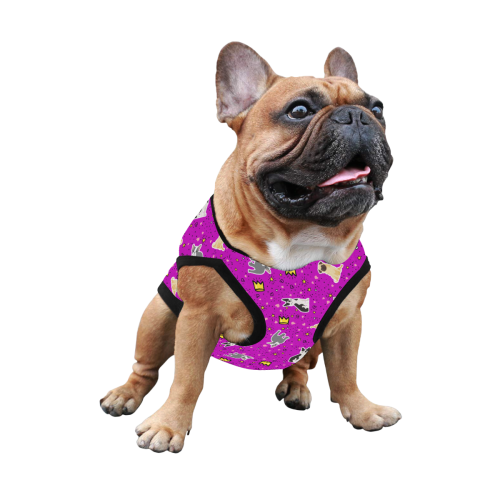 Pugs Boston Frenchies Fuchsia Dog Shirt All Over Print Pet Tank Top