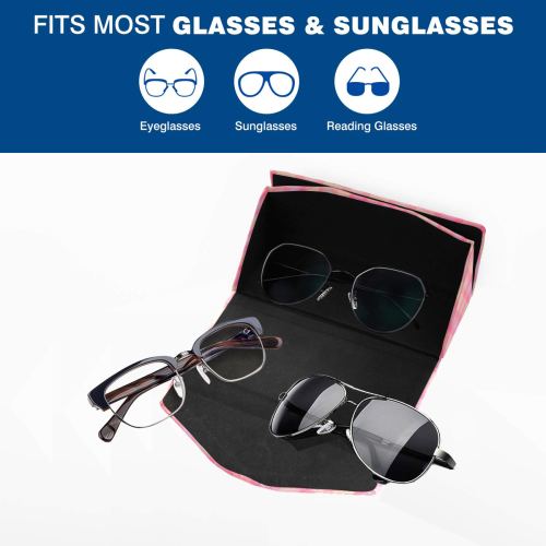 Pink Purple Plaid Custom Foldable Glasses Case