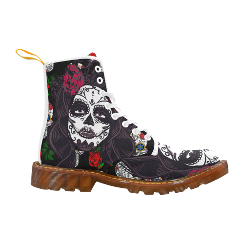 mexican skull lady Martin Boots For Women Model 1203H